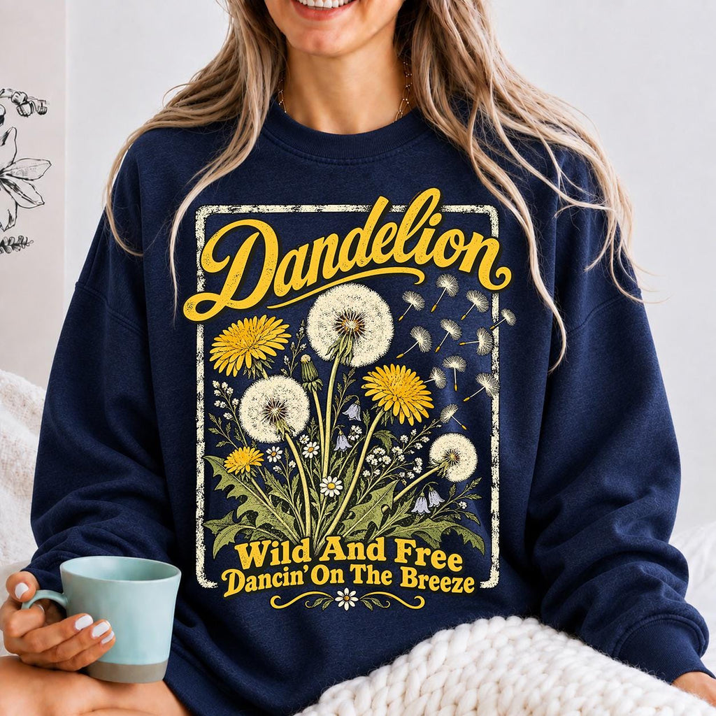 Dandelion Shirt, Botanical Wildflower Tee, Boho Floral Garden Plant Mom Top