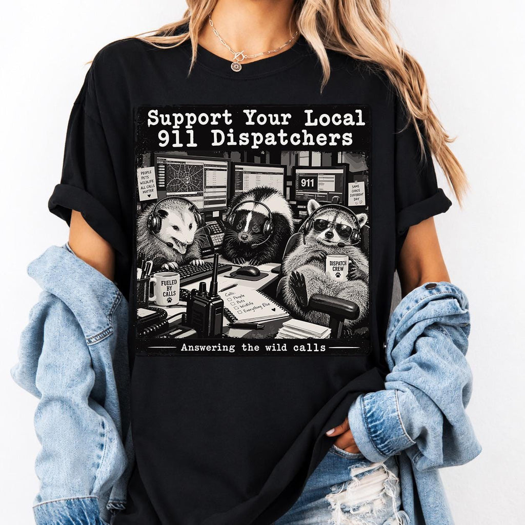 Raccoon Possum 911 Dispatcher Shirt, Support Your Local Dispatchers Tee