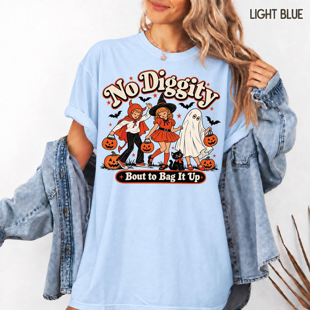 No Diggity Halloween Shirt, Bout To Bag It Up Tee