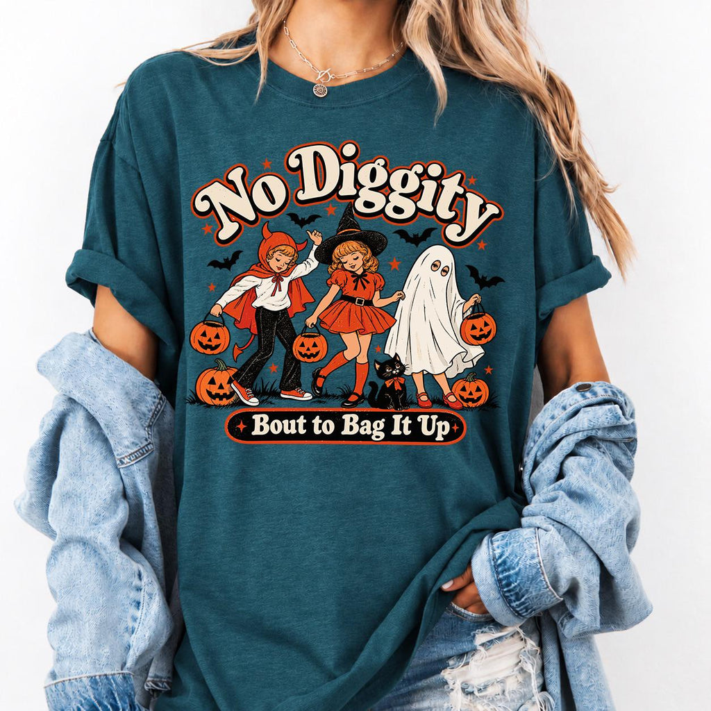 No Diggity Halloween Shirt, Bout To Bag It Up Tee