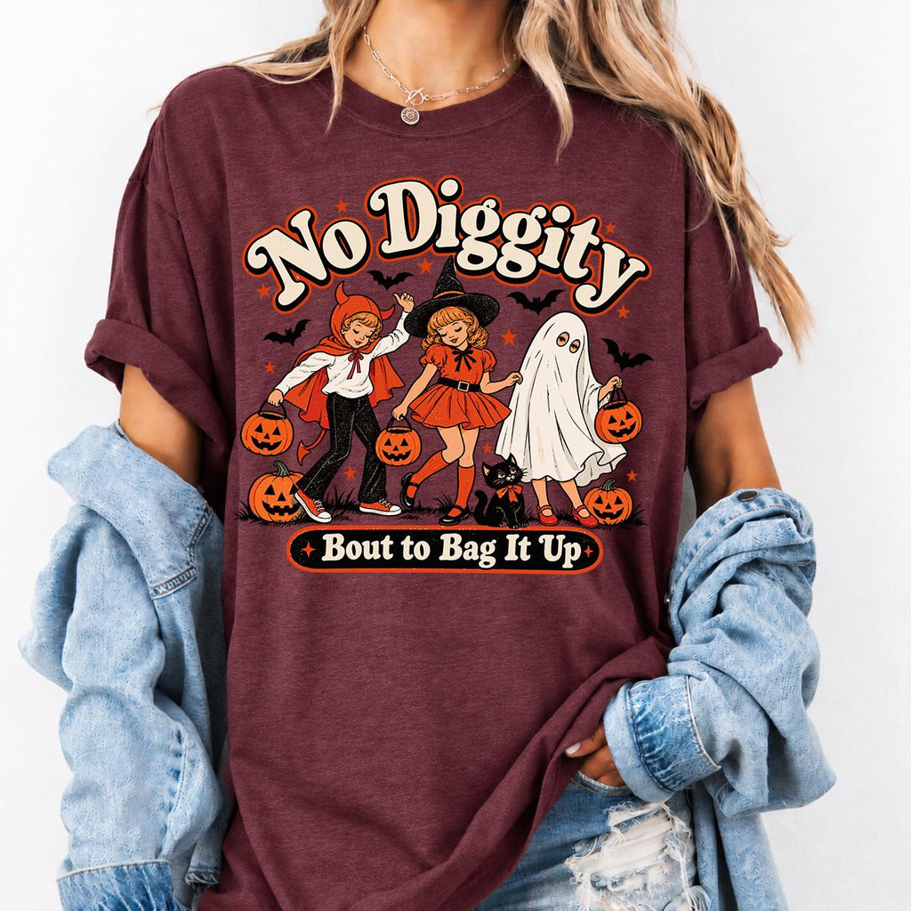 No Diggity Halloween Shirt, Bout To Bag It Up Tee