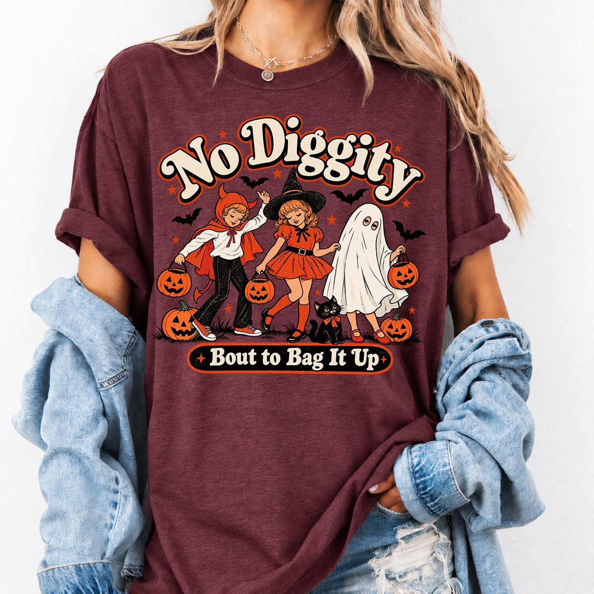 No Diggity Halloween Shirt, Bout To Bag It Up Tee