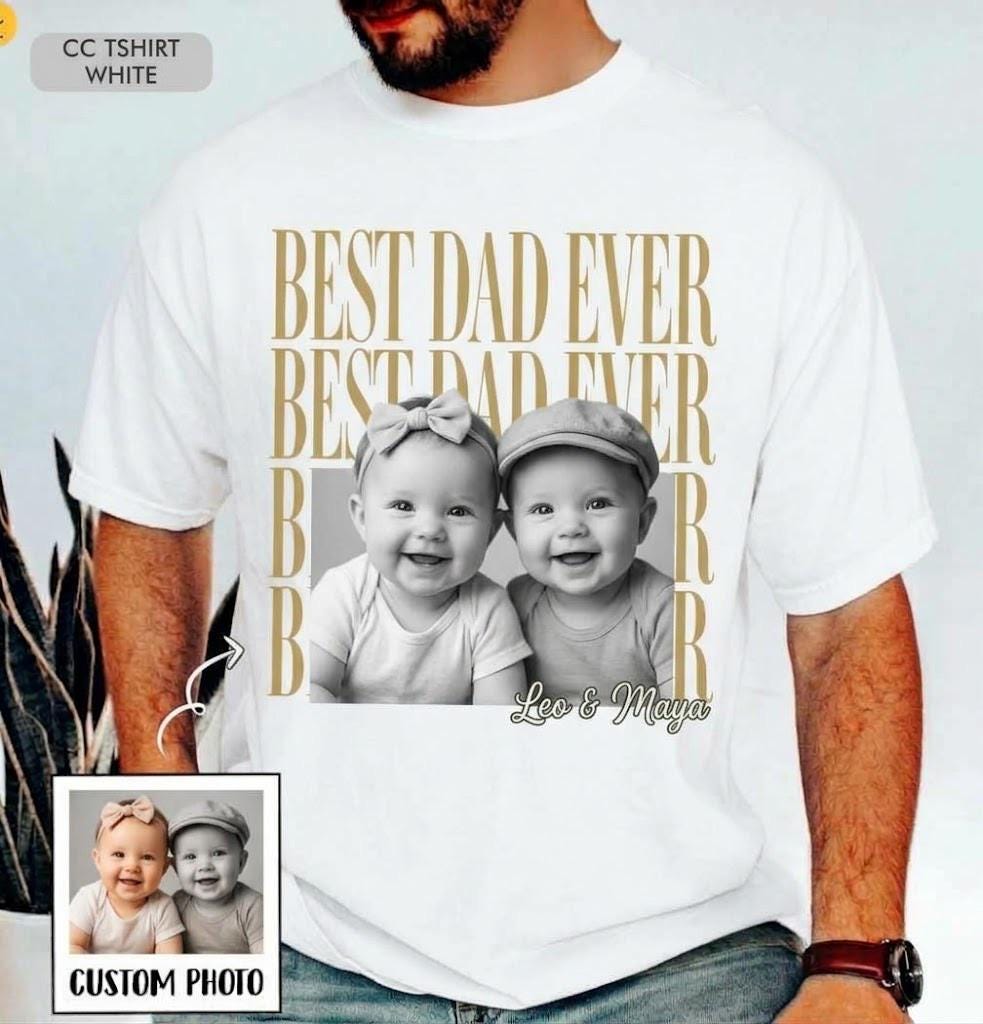 Custom Dad Vintage Photo Shirt: Personalized Fathers Day Shirt With Kids Photo