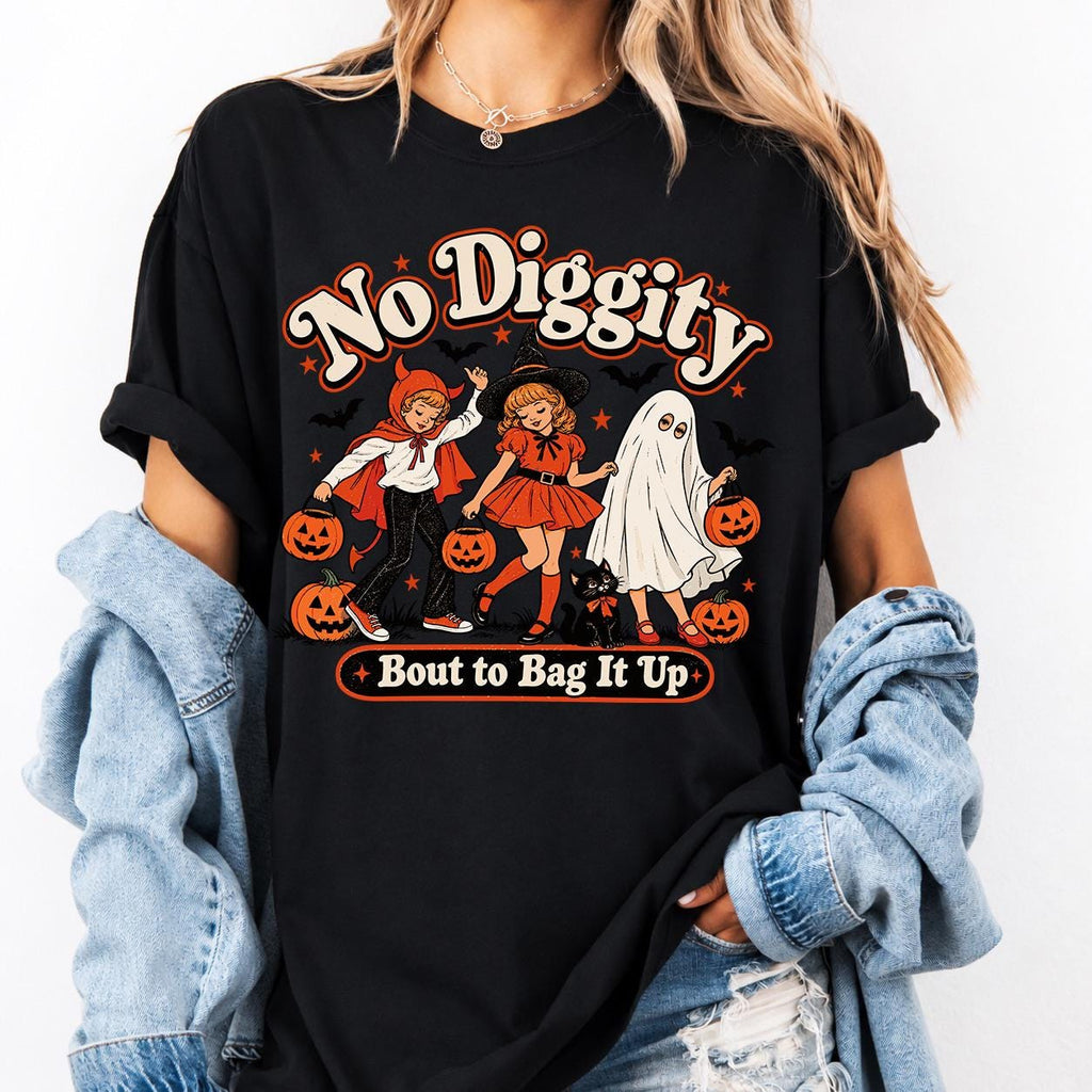 No Diggity Halloween Shirt, Bout To Bag It Up Tee