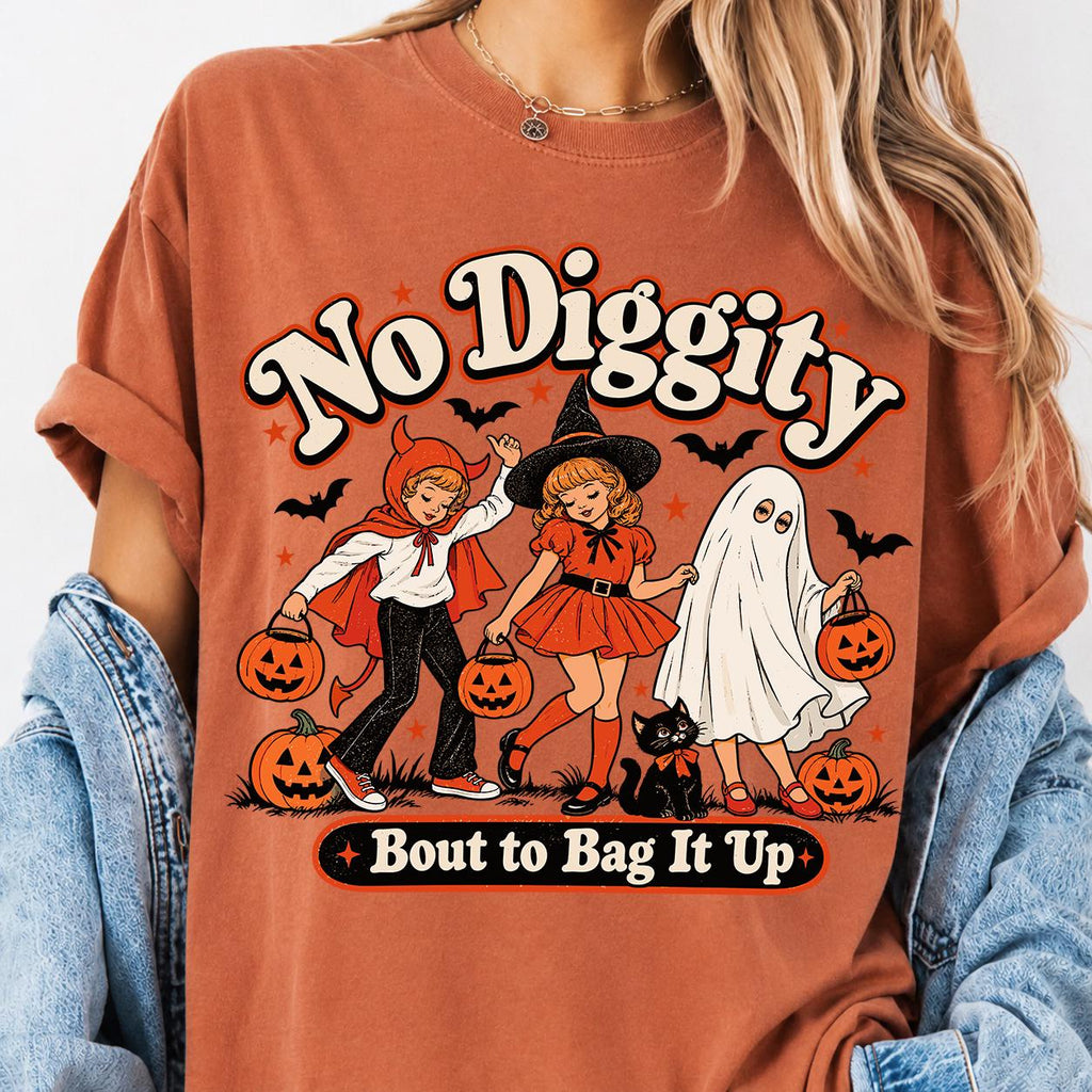 No Diggity Halloween Shirt, Bout To Bag It Up Tee
