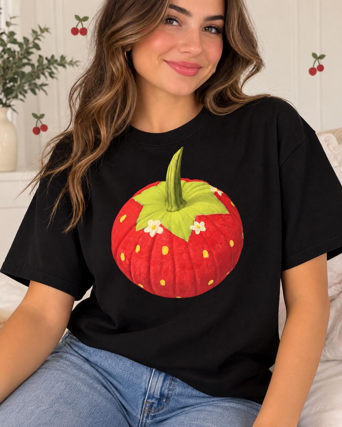 Red Pumpkin shirt Preppy Pumpkin Shirt, Girls Halloween Shirt
