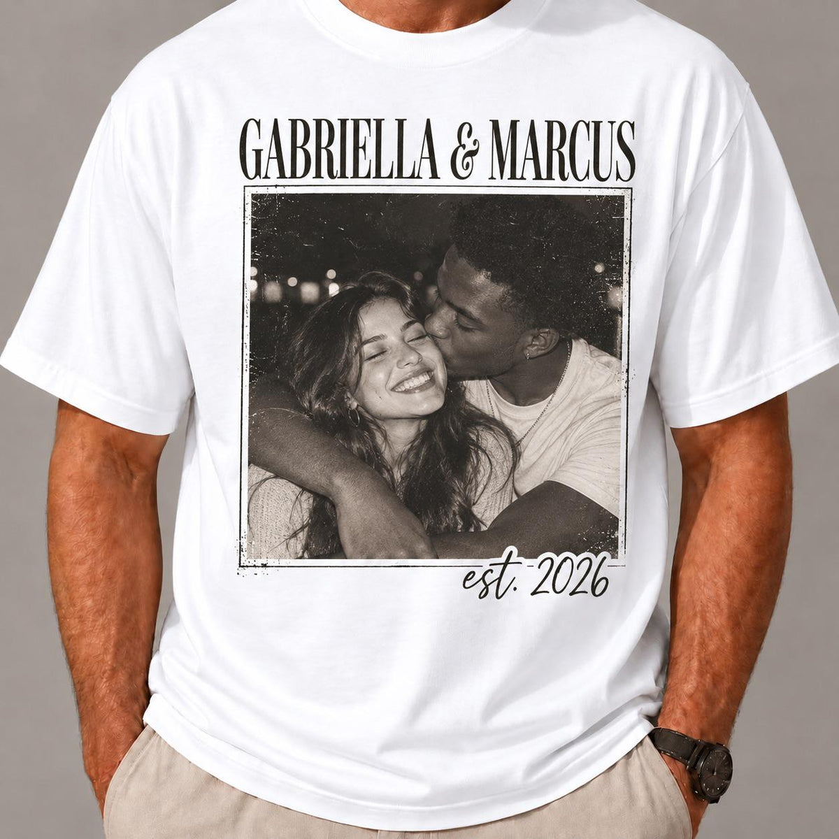 Custom couple Photo Engagement Shirt, Personalized Couple Shirt